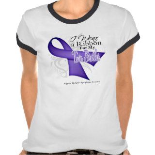 Twin Brother Violet Ribbon   Hodgkins Lymphoma Tee Shirt
