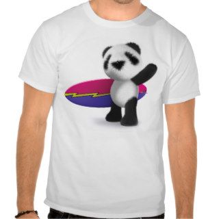 3d Baby Panda Surfboard Tee Shirts