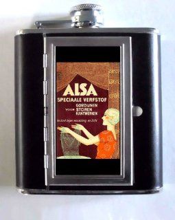 Belgium Washing Lingerie 1920s Whiskey and Beverage Flask, ID Holder, Cigarette Case Holds 5oz Great for the Sports Stadium Alcohol And Spirits Flasks Kitchen & Dining