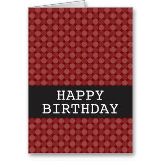 Red Polka Dots  Happy Birthday Background Card