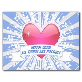 With God All Things are Possible Post Cards
