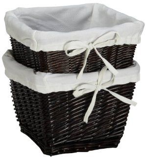 Burlington Baby Small Espresso Willow Basket with Liner, Set of 2, White  Moses Baskets  Baby