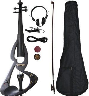Crescent EV BK Full Size 4/4 Electric Violin Starter Kit, Black (Includes CrescentTM Digital E Tuner) Musical Instruments
