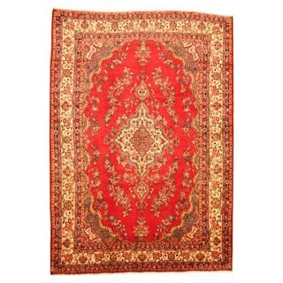 Persian Hand knotted Hamadan Red/ Ivory Wool Rug (9'5 x 13'6) 7x9   10x14 Rugs