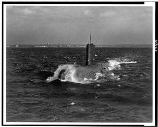 Photo USS Nautilus, SS 571, Navy's first atomic powered submarine, initial sea trial, 1955   Prints