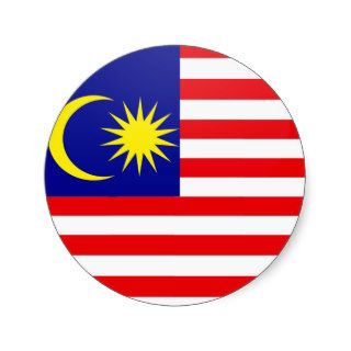 Malaysia quality Flag Circle Stickers