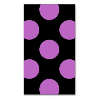 Artistic Abstract Retro Polka Dots Purple Black Business Card Template