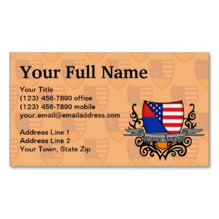 Armenian American Shield Flag Business Card Template
