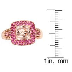D'Yach 14k Rose Gold Morganite, Pink Sapphire and 1/10ct TDW Diamond Ring (G H, I1 I2) D'Yach Gemstone Rings