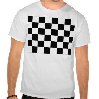 Black and White Checkered Auto Racing Flag T Shirts