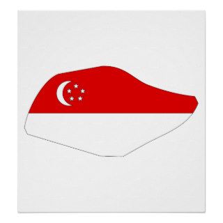 Singapore Flag Map full size Print