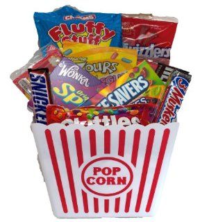 Movie Night Popcorn Tub Loaded with Snacks and Goodies Gift Basket Grocery & Gourmet Food
