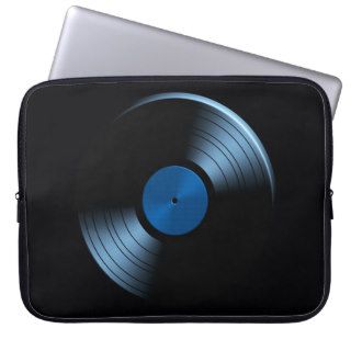 Retro Vinyl Record Album in Blue Computer Sleeves