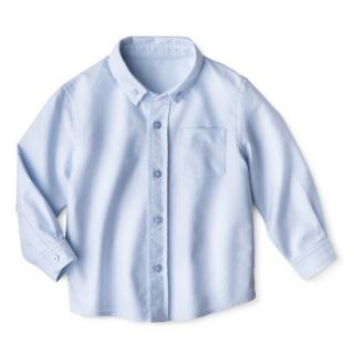 Cherokee Toddler Boys School Uniform Long Sleeve Oxford Shirt   Powder Blue 4T