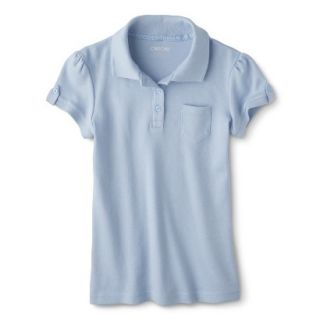 Cherokee Girls School Uniform Interlock Fashion Polo   Blue XS