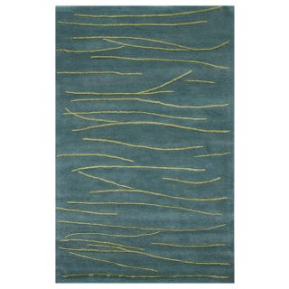 Sawan Hand tufted Blue Wool Rug (5' x 8') JRCPL 5x8   6x9 Rugs