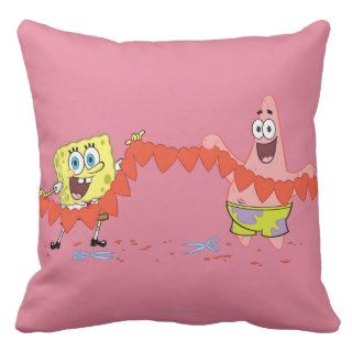 SpongeBob Heart Cutout Banner Throw Pillow