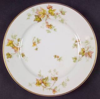 Haviland Autumn Leaf Gold Trim Luncheon Plate, Fine China Dinnerware   H&Co, Gol