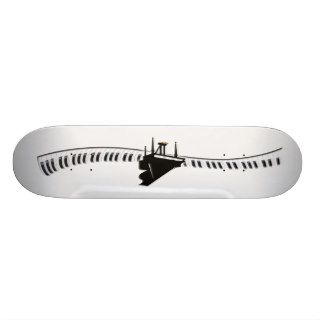 Grand Piano Keyboard Swirl Custom Skateboard