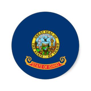 Idaho Flag Round Stickers