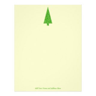 Evergreen Fir Tree. Green Yellow. Christmas. Letterhead Template