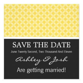 Yellow Polka Do  Background  Save The Date Invites