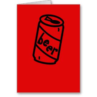 Cartoon Beer Can   Any Team Colors Card