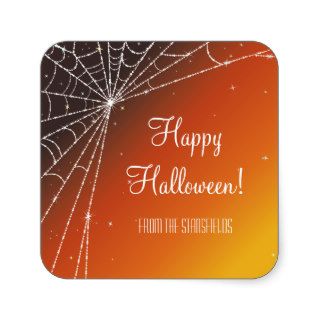 Beautiful Diamond Spider Web Halloween Stickers