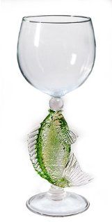 Largemouth Bass Hand Made Wine Glass from Yurana Designs W264 Kitchen & Dining