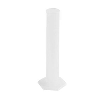 Amico Lab Hex Base 25mL Capacity Clear White Plastic Graduated Cylinder Science Lab Cylinders