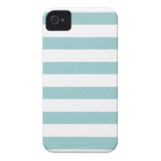 Aqua Blue and White Stripes Pattern Case Mate iPhone 4 Cases