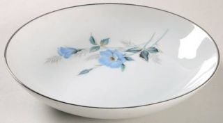 Noritake Sylvia Coupe Soup Bowl, Fine China Dinnerware   Blue Flowers,Teal Leave