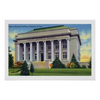 Vintage Liberty Memorial Building Bismarck ND Posters