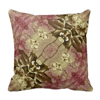 Floral Collage Decorative Background Throw Pillows