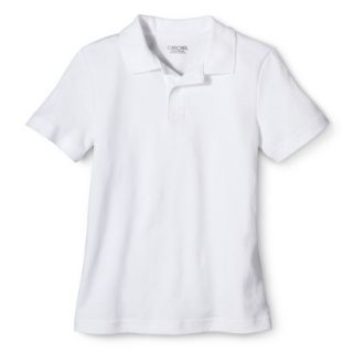 Cherokee Boys School Uniform Short Sleeve Interlock Polo   True White M