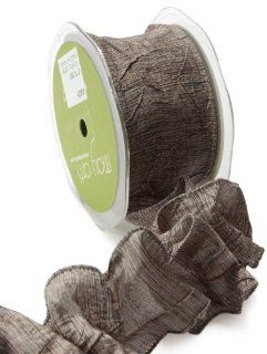 May Arts 2 Inch Wide Ribbon, Black and Champagne Crush