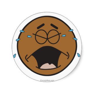 Emojidom stickers Crying black smiley