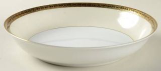 Noritake Goldnoir Coupe Soup Bowl, Fine China Dinnerware   Black & Gold Floral E