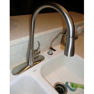 KOHLER K 596 VS Simplice Single Hole Pull down Kitchen Faucet, Vibrant Stainless   Touch On Kitchen Sink Faucets  