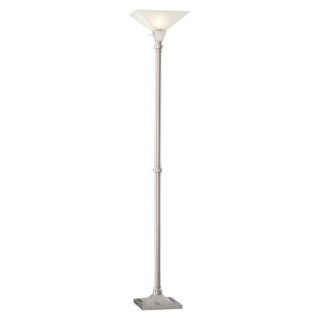 Threshold Square Nickel Torch with Glass Shade (Includes CFL Bulb)