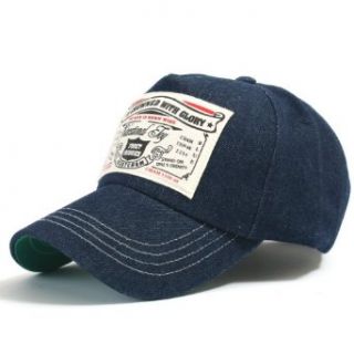 ililily Vintage Denim Baseball Cap Pre curved Bill and Embroidery on Front with Adjustable Strap Snapback Trucker Hat (ballcap 596 1) at  Mens Clothing store