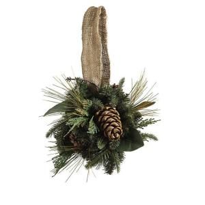 Home Decorators Collection 8 in. H Burlap and Pine Kissing Ball DISCONTINUED 1837710610