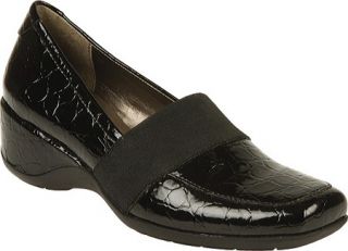 Womens Naturalizer Granbury   Black Croco Shiny Heels