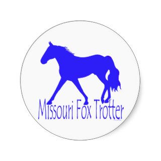 Missouri Fox Trotter Blue Horse Silhouette Round Sticker