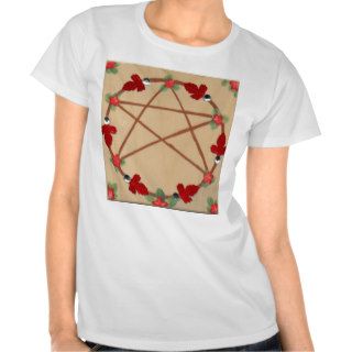 Red Oak Leaf Pentacle T shirts