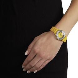 Geneva Platinum Women's Rhinestone Accented Light Blue/Yellow Silicone Watch (Set of 2) Geneva Women's Geneva Watches