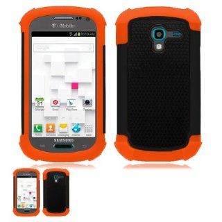 Samsung Galaxy Exhibit T599 Black And Orange Hardcore Shield Case Cell Phones & Accessories