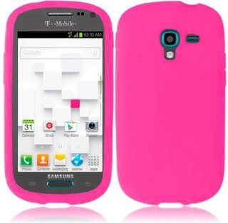 Samsung T599 Galaxy Exhibit ( Metro PCS , T Mobile ) Phone Case Accessory Delicate Pink Soft Silicone Rubber Skin Cover with Free Gift Aplus Pouch Cell Phones & Accessories