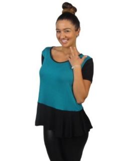 599fashion Two tone round neck loose fitted top w/flare bottom  id.23343a