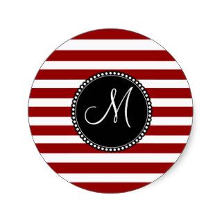 Red and White Horizontal Stripes Pattern Sticker